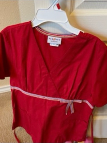 Pearl Red Wrap-Style Women's Top